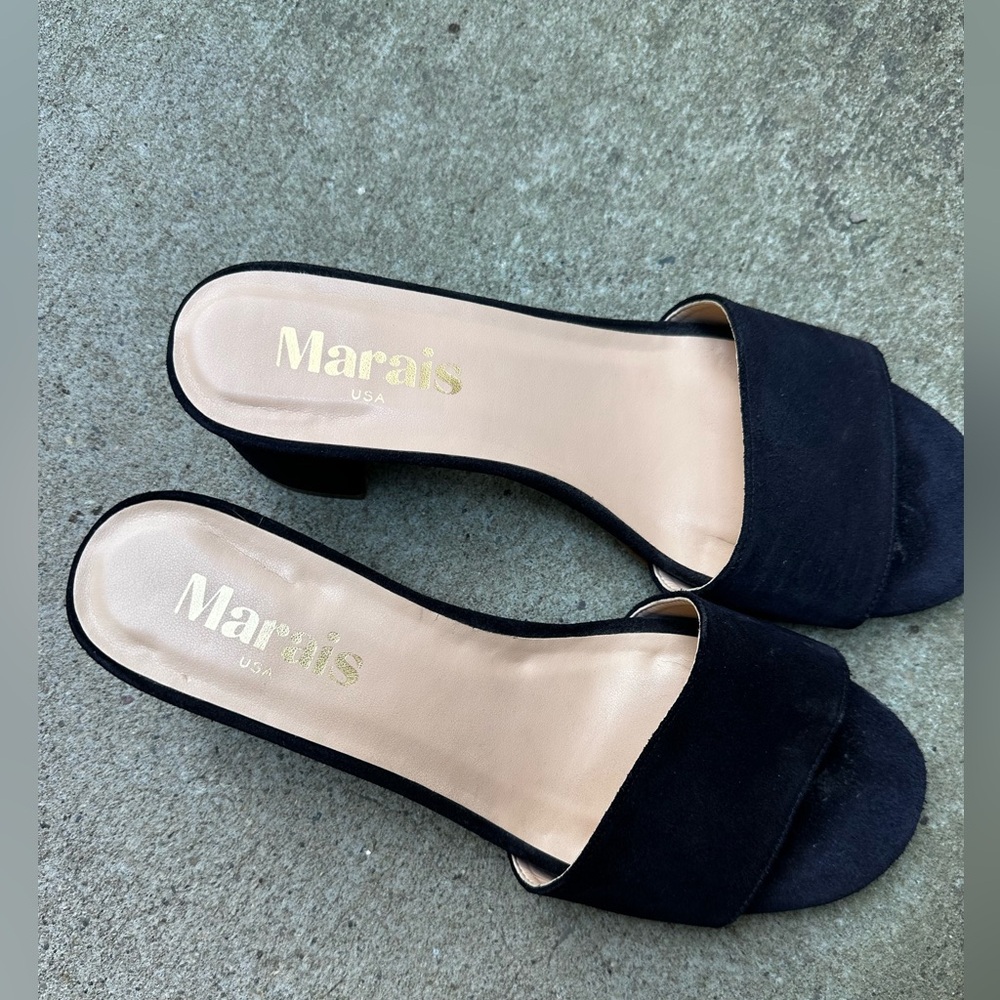 Marais USA Blue Suede Mules 8.5